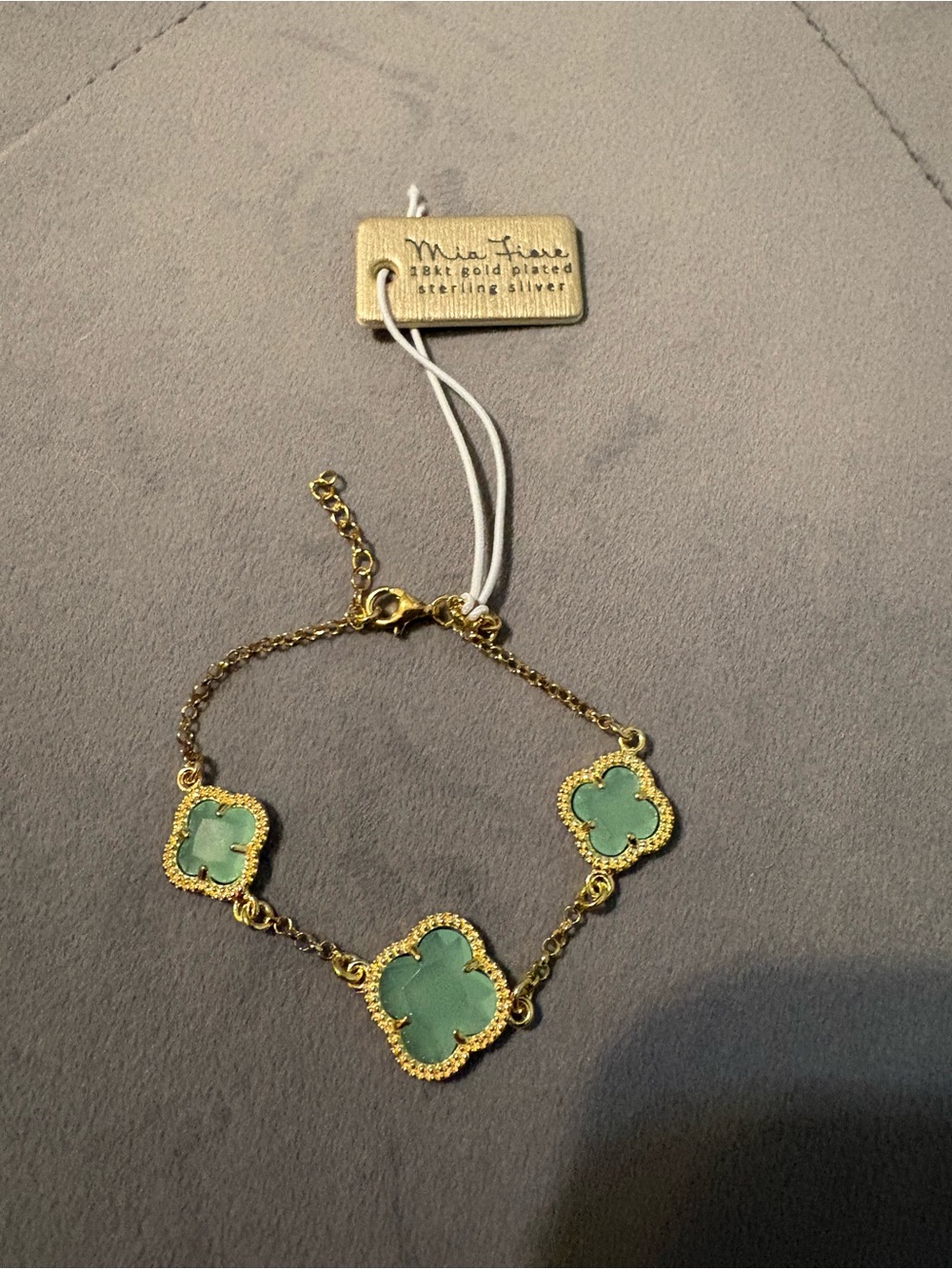 NWT Mia Fiore 18K Gold-Plated Sterling Silver Four-Leaf Clover Bracelet